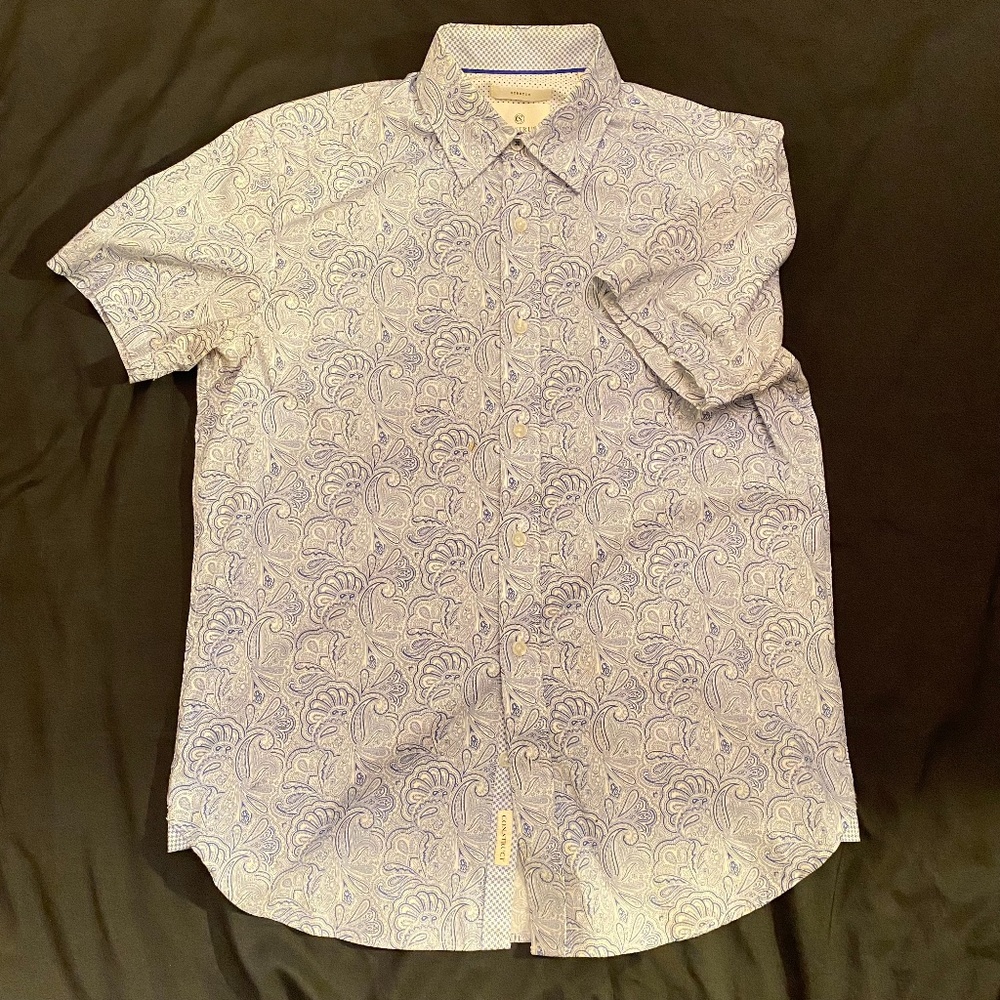 Paisley Print Short Sleeve Button Up by Construct